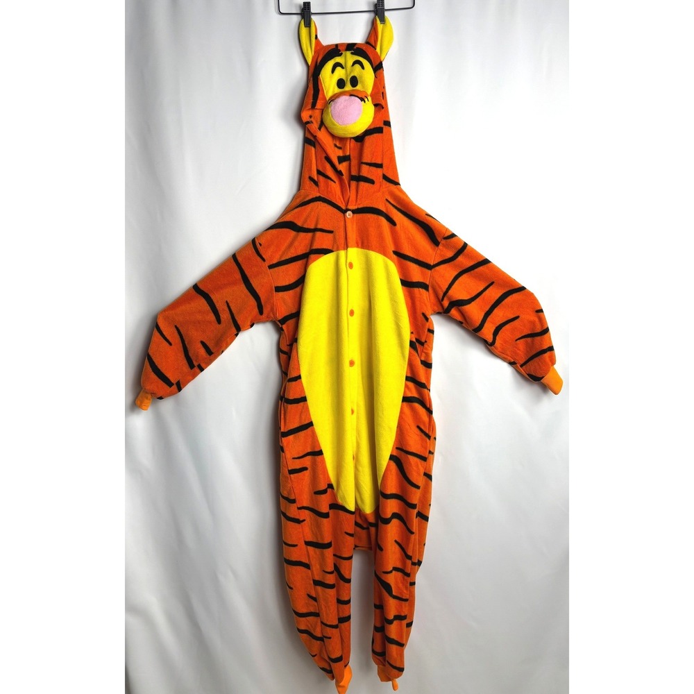 Tiger Kigurumi Onesie Adult Small Orange Fleece Costume Pajamas Jumpsuit Hooded